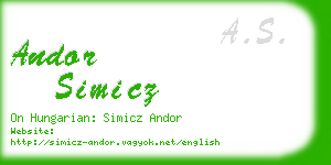 andor simicz business card